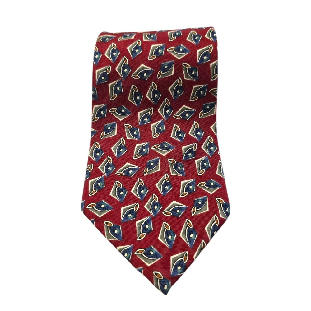 Christian Dior Vintage Abstract Geometric Italian Silk Tie